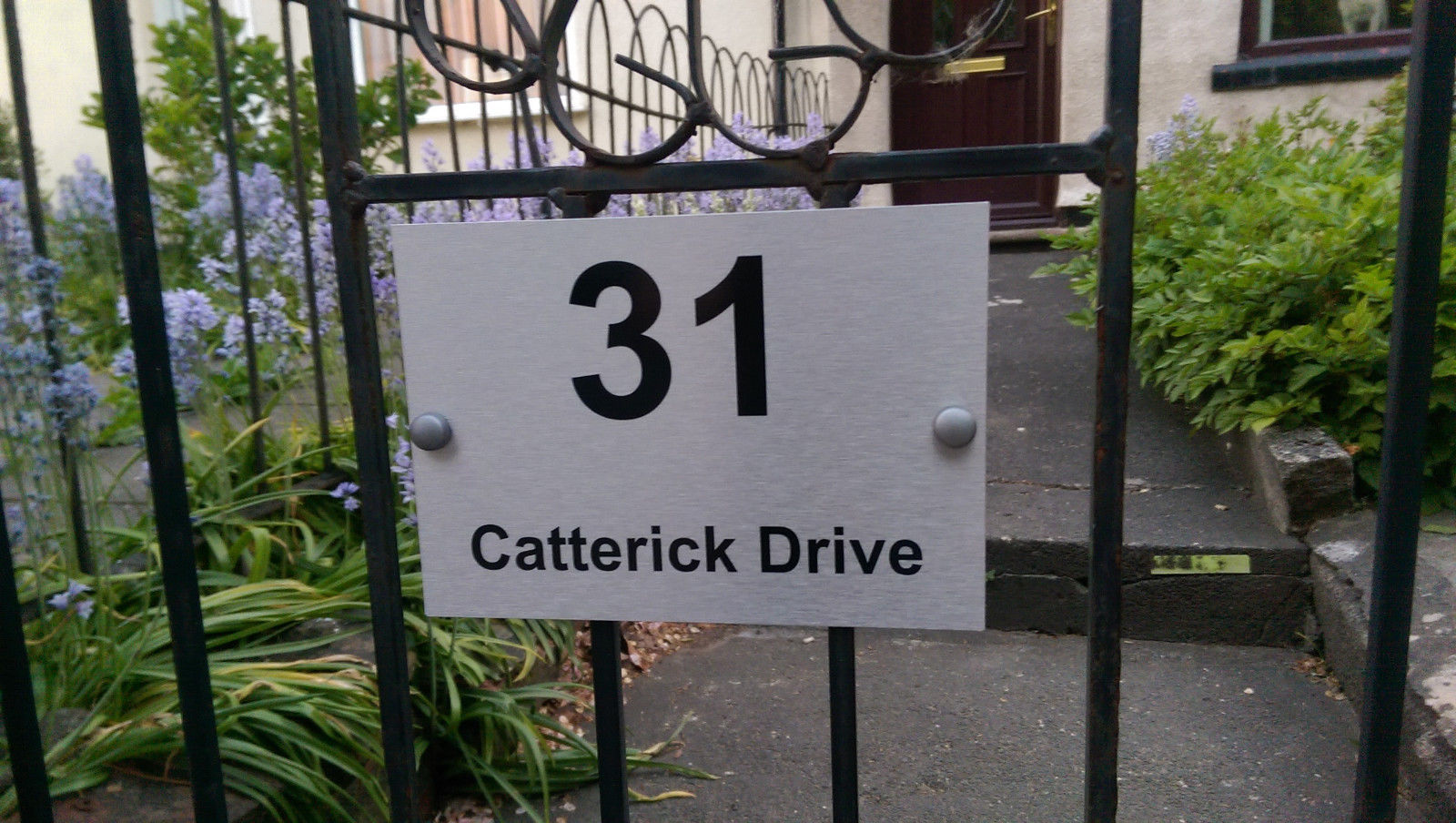 Wrought Iron Garden Gate Personalised Plaque Unique Item. (image for) Wrought Iron Garden Gate Personalised Plaque Unique Item.